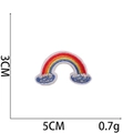 Detailed dimensions of rainbow embroidery patch measuring 5cm wide and 3cm high - Style 15 Three-Color Rainbow