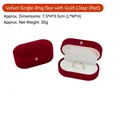 Red velvet ring box with gold buckle and soft interior lining for jewelry gifts - Single Ring Box / 7.5*4*3.5cm / Red