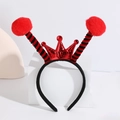 Funny ant antenna headband with red crown and plush pom-poms for party costume sets - No.3 Red Ball Crown Headband