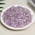 Natural purple amethyst crystal chips in a white bowl for aromatherapy and decoration - 100g Of Kunzite (5-7mm)