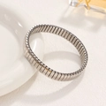Pulsera elástica de acero inoxidable plateado pulido con eslabones minimalistas - Estilo Básico de 9mm / Plateado