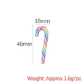 Rainbow candy cane resin charm accessory with colorful spiral pattern, 46mm tall - Large Rainbow Fine Stripe