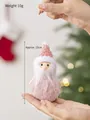 Gnomo de Navidad de peluche rosa con gorro de punto y barba blanca, altura 13cm - Muñeco de Nieve de Navidad-Rosa