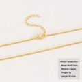 18k gold plated copper chain necklace 45cm with lobster clasp and extension - Copper / Pearl-Style Link Chain / Gold
