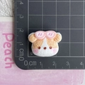 Detailed scale view of a 2.5cm cartoon resin dog charm with pink glasses for DIY crafts - White & Yellow Sunglasses Puppy