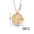 Golden Virgin of Guadalupe pendant necklace with dimensions 2.3cm by 2.2cm - Gradient Color Crystal Style (N00921-114)