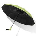Foldable grass green UV umbrella with black inner coating and ergonomic frosted handle - 12-Rib Matching Handle / Matcha Green