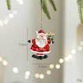 Vintage resin Santa Claus ornament with green gift box hanging on Christmas tree branch - Santa With Green Gift Box