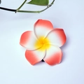 Plumeria hair clip with red to yellow gradient petals for beach hair styling - 4cm / Orange Flower Head