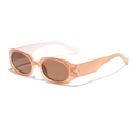 Lunettes de soleil rectangulaires avec monture orange translucide et verres teintés marron - Champagne