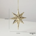 Golden iron star Christmas ornament with hollow design and product dimensions - Eight-pointed Star / Gold