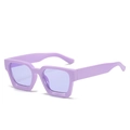 Occhiali da sole squadrati color lavanda in stile retrò minimalista alla moda - Regolare / Montatura Viola / Lenti Viola