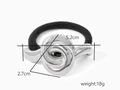 Minimalist silver rose metal hair tie with dimensions 5.2cm x 2.7cm and weight 18g - Steel Knotted Style