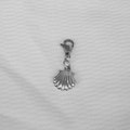 Silver stainless steel seashell charm pendant with lobster clasp for jewelry making - Scallop