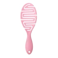 Pink hollow-out vented hairbrush with flexible wave bristles for wet and dry styling - Pink
