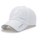 White quick-dry baseball cap with reflective 'FASHION' text and sporty design - Adjustable / White