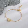 Bracelet coeur doré minimaliste avec breloque lettre H gravée et chaîne réglable - Lettre H