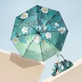 Floral oil painting style five-fold umbrella with matching bag in Wild Roses theme - Double Layer Five-Fold Style / Wild Roses (Double-layer 5-Fold 8K)