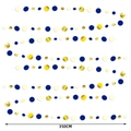Detail of 350cm blue and gold paper circle garland for party and graduation decor - Navy Blue + Gold + Cream White