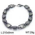 Bracelet chaîne en acier titane gris foncé avec maillons hexagonaux, taille 210x8mm - Modèle B Bracelet Gris