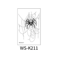 3D spider and cobweb temporary tattoo sticker in black line art style model WS-K211 - Spider in Center of Web (WS-K211)