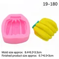 3D banana silicone mold for fondant and cake decoration with dimensions 8.4x8.2x3.3cm - Pink