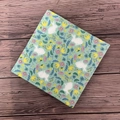 Floral paper napkin with cute rabbit and flower prints for Easter table decor - Light Green Small Floral