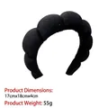 Puffy black headband in ribbed knit fabric with bubble texture for women high volume look - 2- Striped Rhinestone High-end Black Hairband