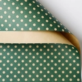Waterproof dark green polka dot gift wrapping paper with natural kraft texture finish - Pack of 20 / Green