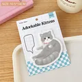 Cute blue and white cat sticky memo pad from the Dimeng Meow collection with 30 sheets - 5# Blue White Cat Rain