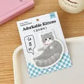 Cute blue and white cat sticky memo pad from the Dimeng Meow collection with 30 sheets - 5# Blue White Cat Rain