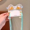 Blue and yellow Hanfu hair clips with long tassels and pearls for girls - 35# 3D Pearl Flower Long Ribbon