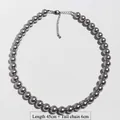 Elegant grey pearl necklace with silver lobster clasp and 45cm plus 6cm extension chain - 10mm Necklace