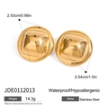 Minimalist gold square stud earrings in polished stainless steel for women - Gold Square Stud Earrings / Gold