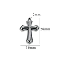 Dark grey steel cross pendant 28x16mm with 2mm hole for DIY jewelry making - Style 20