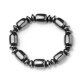 Minimalistisches Hämatit-Energiestein-Armband mit dunkelgrauen Metall- und Scheibenperlen - Abstandsperlen