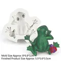 Translucent silicone mold for DIY frog shaped soaps and fondant with beetle detail - Gray