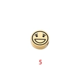 Detailed view of a gold-plated stainless steel round bead with engraved smiley emoji - Expression 5