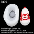 Molde de silicona con forma de zapatilla para jabón artesanal y yeso perfumado - B890 / Transparente