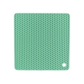 Square green honeycomb silicone heat-resistant mat with hanging hole for kitchen use - Nordic Green