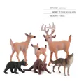 Set of 6 realistic forest animal figurines including deer, wolf and bear for education - 6Pcs Forest Animals Set 140g