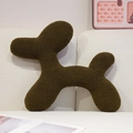 Brown sherpa poodle plush pillow placed on a beige sofa in a cozy home setting - 50*40cm / Dark Brown