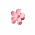 Mini matte pink flower hair claw clip with a stylish frosted finish for women - 3.5cm / Matte Light Pink