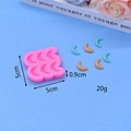 Pink 6-cavity moon shape silicone mold for DIY baking and chocolate cake decoration - Small Moon (6-Cavity)