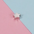 Polished silver stainless steel star pendant bead for jewelry making on bicolor background - 7.5x8mm Star / Steel