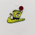 Cute enamel basketball cartoon character brooch on card, yellow and blue lapel pin badge - 168*spongebob Squarepants