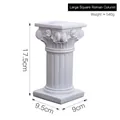 Statue colonne romaine blanche de 17,5cm avec relief Cupidon pour décor de bureau - Grande Colonne Romaine Carrée