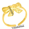 Detailansicht verstellbarer goldener Schmetterlingsring mit Maßen 1,3cm Höhe und 1,7cm Durchmesser - Gold