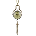 Vintage bronze bicycle quartz pocket watch with Roman numerals and metal tassel - Roman Numeral Tassel Style (P974)