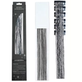 60cm silver glitter clip-in hair tinsel set with 12 smart clips for sparkling style - 6 Pieces Set / Laser Black (6-Piece Set)